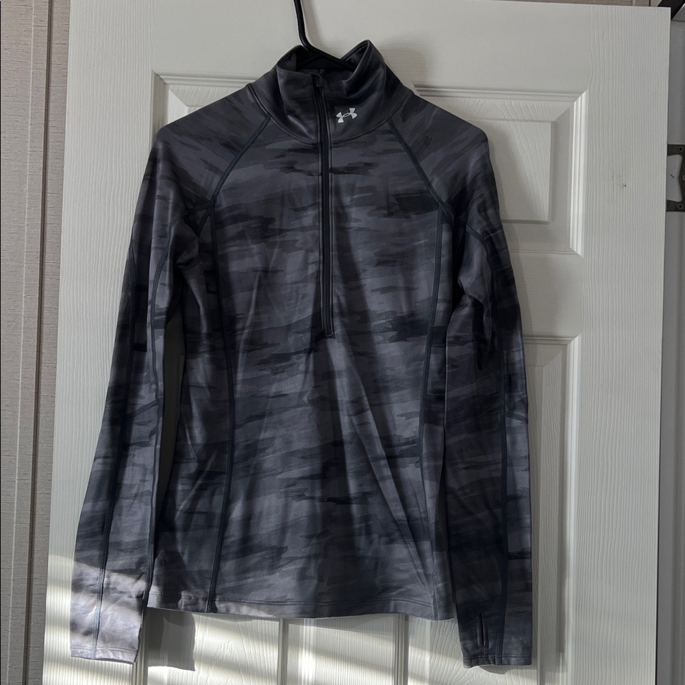Under Armour Black & Grey Camouflage Quarter-Zip Top